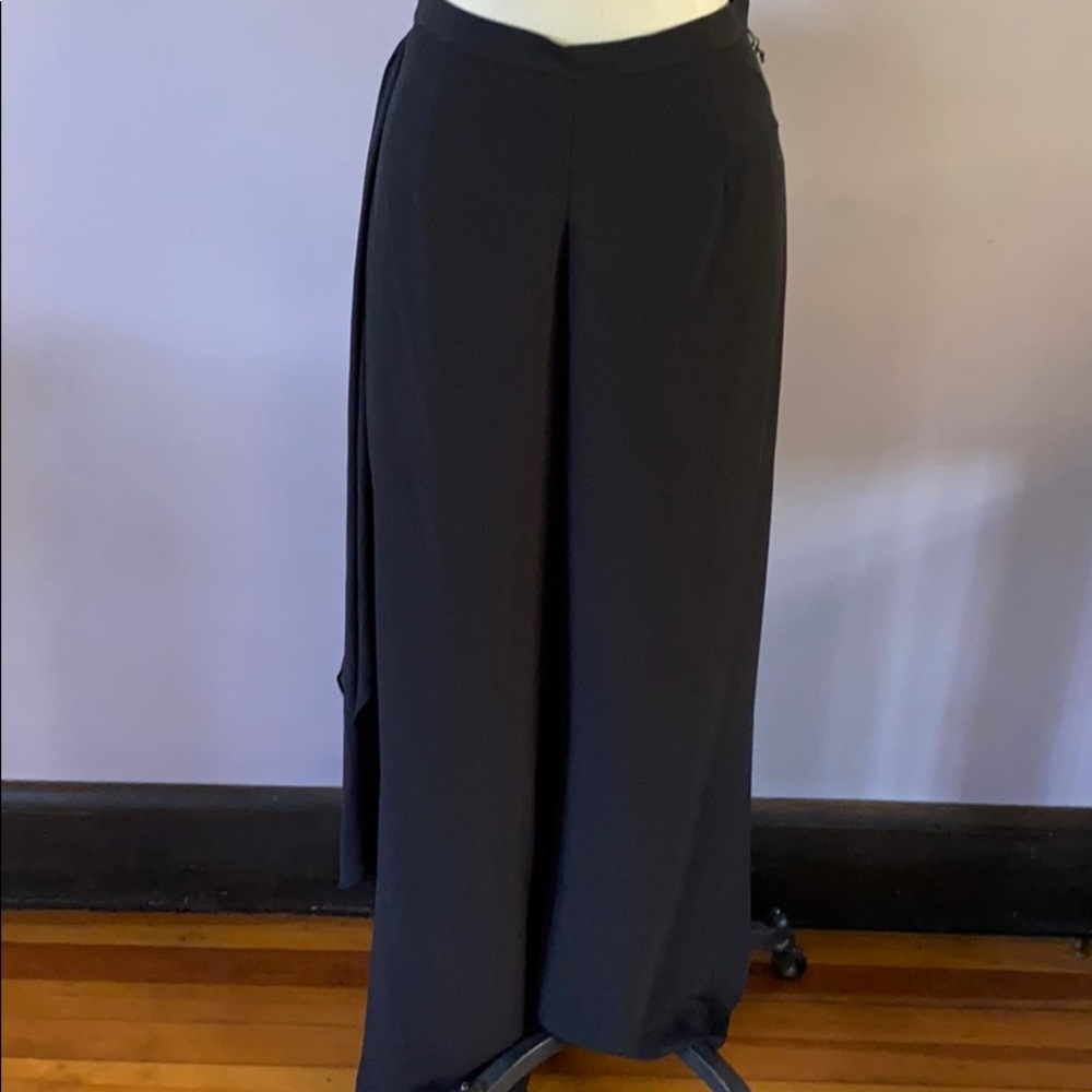 Wide leg high waisted lined flowy evening pants - Picture 1 of 5